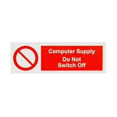 Warning Computer Supply Rigid Self Adhesive PVC 75x25mm Pack=5