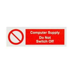 Warning Computer Supply Self Adhesive Vinyl 75x25mm Pack=10