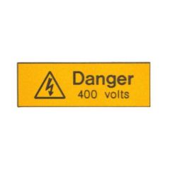 Warning Danger 400V Rigid Engraved 75x25mm Pack=5