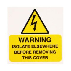 Warning Isolate Elsewhere Self Adhesive Vinyl 75x75mm Pack=10