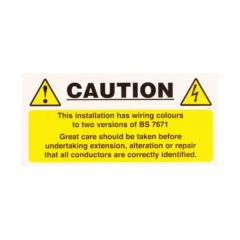Mixed Cable Notice Self Adhesive Vinyl 130x60mm Pack=10