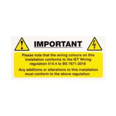 Harmonised Cable Notice Self Adhesive Vinyl 130x60mm Pack=10