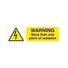 Warning More Than 1 Point Isolation Self Adhesive Vinyl 75x25mm Pack=10