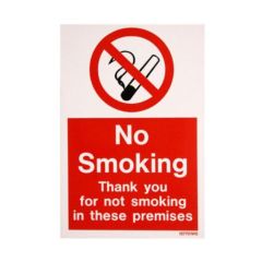 No Smoking Entrance Double Sided Window Self Adhesive Vinyl 150x225mm Pack=1