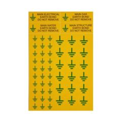 Label Earth Bonding Symbols Vinyl 75x25mm Pack=5