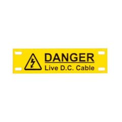 Warning Danger Live DC Cables Rigid Label 75x20mm Pack=10