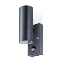 JCC JC17063ANTH Twin GU10 Anthracite Up/Down wall light with PIR 7W LED Max IP44