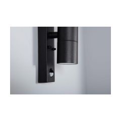 KSR KSR13115 Luso II GU10 Up & Down PIR Wall Light Black