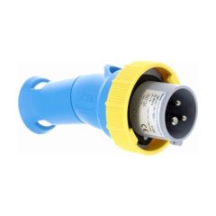 Lewden 760124 X-CEE 2P+E 4H 16A 110V IP66 Industrial Plug Yellow Technopolymer