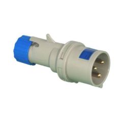 Lewden PM32/1100FPB 2P+E 32A 230V IP44 Industrial Plug Blue