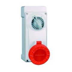 Lewden PM32/3405NFPB 3P+E 32A 415V IP67 Switched Interlock Socket Red