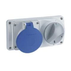 Lewden PM32/454226LW 2P+E 32A 240V IP44 Switched Interlock Socket Blue