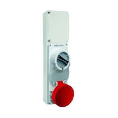 Lewden PM63/3408FPB 3P+N+E 63A 415V IP55 Switched Interlock Socket Red