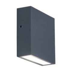Lutec 5104001118 Gemini Xf IP54 Integrated LED Wall Light Dark Grey 800lm 4000K