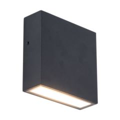 Lutec 5104002012 Gemini Xf IP54 Integrated LED Wall Light Matt Black 800lm 3000K