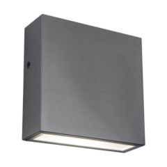 Lutec 5104004001 Gemini Xf IP54 Integrated LED Wall Light Stainless Steel 800lm 4000K