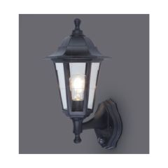Lutec 5112606346 Coastal PIR IP44 E27 Wall Light Black