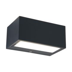 Lutec 5189102118 Gemini IP54 Integrated LED Wall Light Dark Grey 500lm 4000K