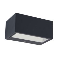 Lutec 5189113118 Gemini IP54 Integrated LED Wall Light Dark Grey 500lm 3000K