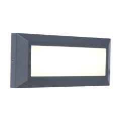 Lutec 5191601118 Helena IP54 Integrated LED Wall Light Dark Grey 400lm 4000K