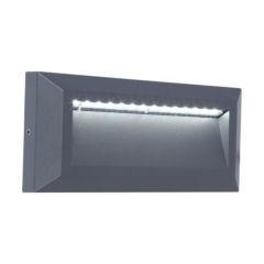 Lutec 5191602118 Helena IP54 Integrated LED Wall Light Dark Grey 400lm 4000K