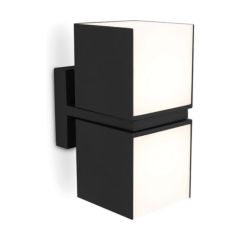 Lutec 5193801012 Cuba IP54 Integrated LED Wall Light Matt Black 1000lm 3000K