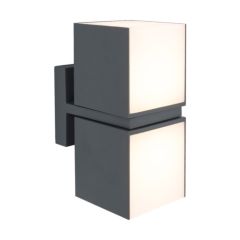 Lutec 5193801118 Cuba IP54 Integrated LED Wall Light With Adjustable Heads Dark Grey 1000lm 3000K