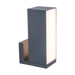 Lutec 5193810118 Cuba IP54 Integrated LED Wall Light Dark Grey 1000lm 2700K-6500K