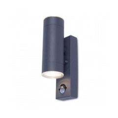 Lutec 5510807424 Grange PIR IP44 Integrated LED Wall Light Graphite 760lm 3000K