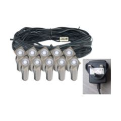 Lutec 6446210001 Twilight IP67 15Mm Square White LED Deck Light Stainless Steel 46lm 4000K