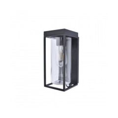 Lutec 6988804012 Flair Solar Wall 1 Light PIR E27 W/Bulb Black
