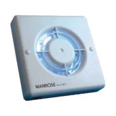 Manrose 100mm Quiet Axial Fan White c/w Pullcord