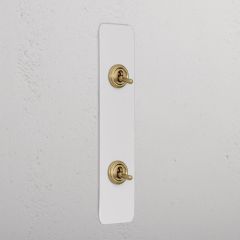 Corston Paintable Antique Brass   12787 2G Architrave Two Way Toggle Switch