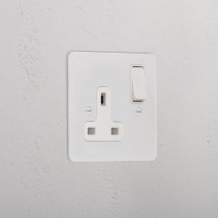 Corston Paintable White 10938 Single Socket UK