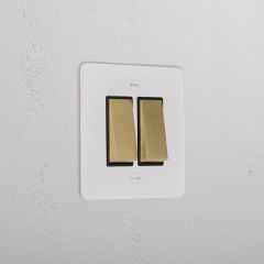 Corston Paintable Antique Brass Black 10838 2G Two Way Rocker Switch