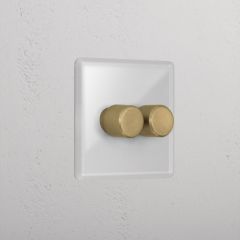 Corston Clear Antique Brass 10417 2G Two Way Dimmer Switch