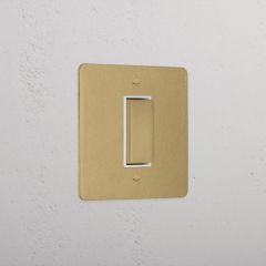 Corston Antique Brass White 10027 1G Centre Retractive Rocker Switch