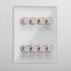 Corston Clear Polished Nickel 14404 8G Two Way Dimmer Switch