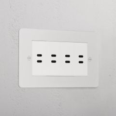 Corston Paintable White 11427 8x USB-C Ports Socket