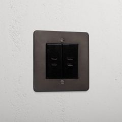 Corston Bronze Black 10442 2x USB C+C Socket