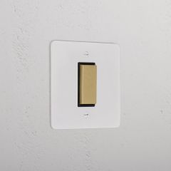 Corston Paintable Antique Brass Black 12252 1G Centre Retractive Rocker Switch