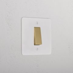 Corston Paintable Antique Brass White 10905 1G Intermediate Rocker Switch