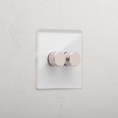 Corston Clear Polished Nickel 14297 2G Two Way Dimmer Switch