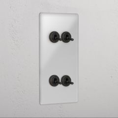 Corston Clear Bronze   16417 4G Vertical Two Way Toggle Switch