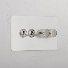 Corston Paintable Polished Nickel 11352 4G Mixed Switch 2T2D