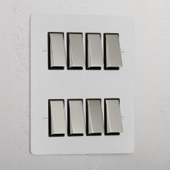 Corston Paintable Polished Nickel Black 11918 8G Two Way Rocker Switch