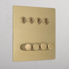 Corston Antique Brass 10926 8G Mixed Switch 4T4D