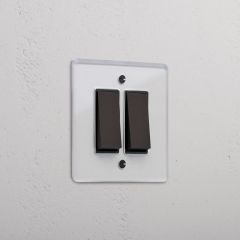 Corston Clear Bronze Black 13366 2G Two Way Rocker Switch