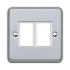 MK K172ALM Metalclad Plus 1 Gang 2 Module LJU6C Frontplate 22x37mm Aluminium