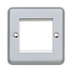 MK K182ALM Metalclad Plus 1 Gang 2 Module Euro Frontplate 50x50mm Aluminium